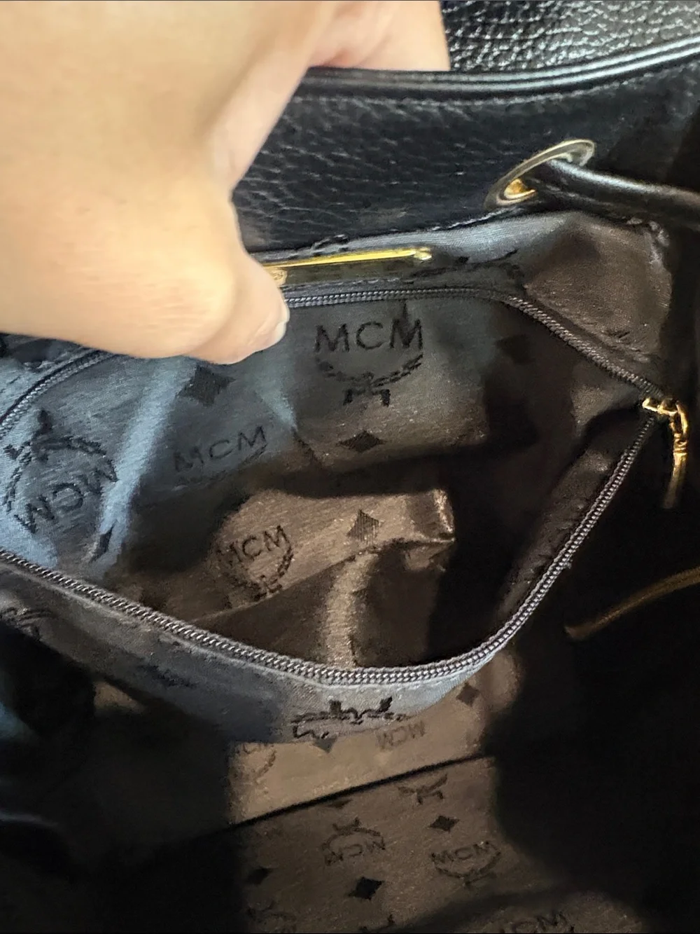 MCM Black Leather Backpack Made in Germany